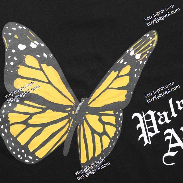 2色可選 重宝するアイテムパーム エンジェルス Palm Angels コピーブランド バタフライロゴプリント半袖Tシャツ 2020秋冬 半袖Tシャツ